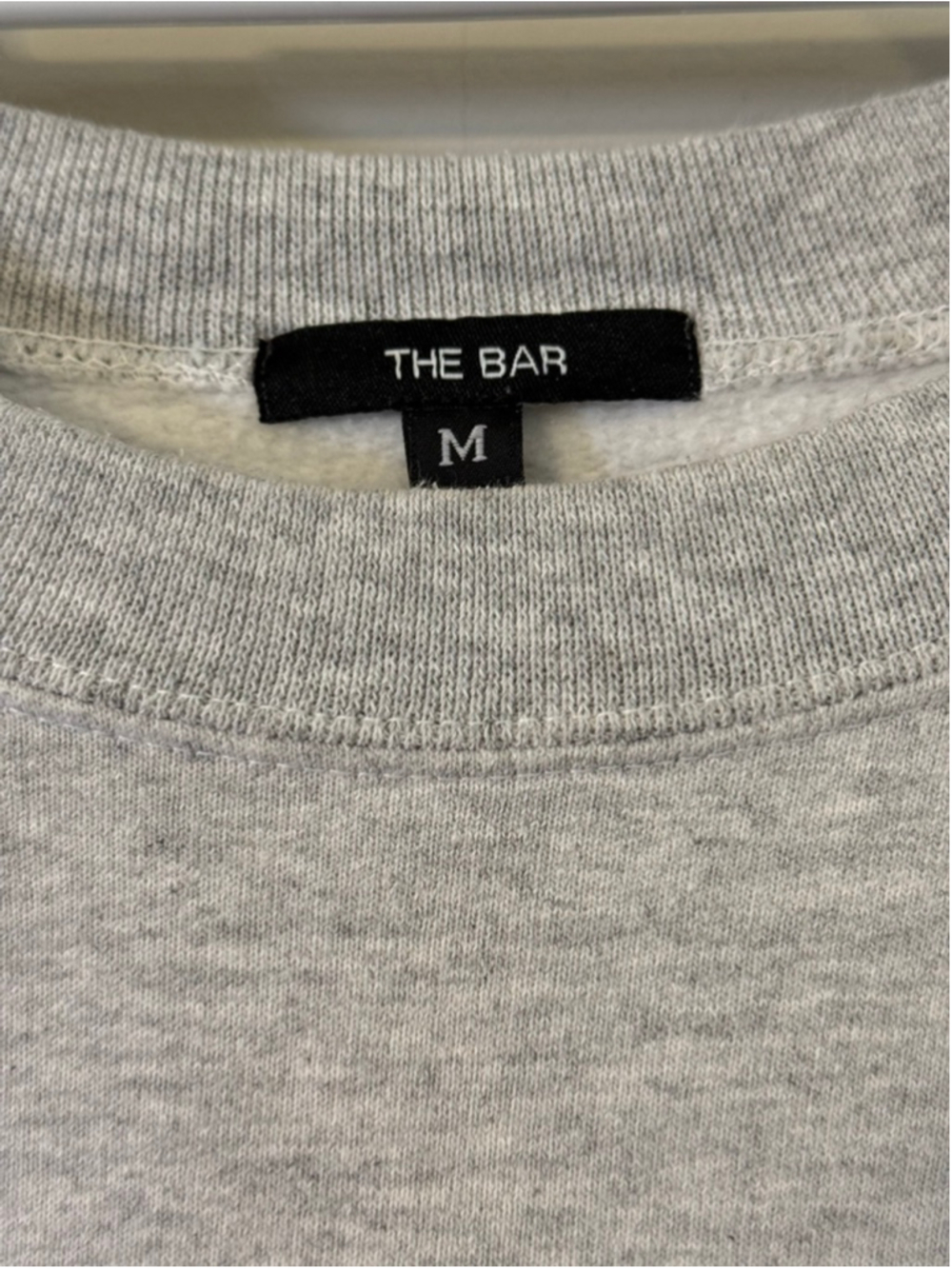 THE BAR Varsity Crewneck Sweatshirt Gray Pink Oversized Medium - Picture 5 of 7